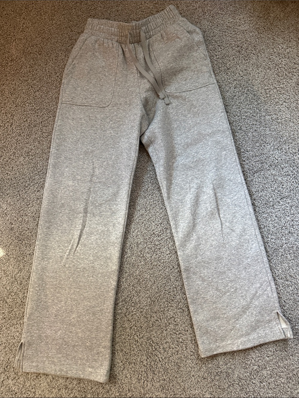 Women's Wide-Leg Drawstring Pants in Light Gray